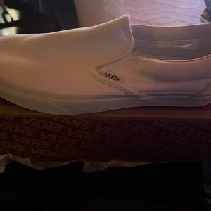 Vans Slip Ons, White mens 10